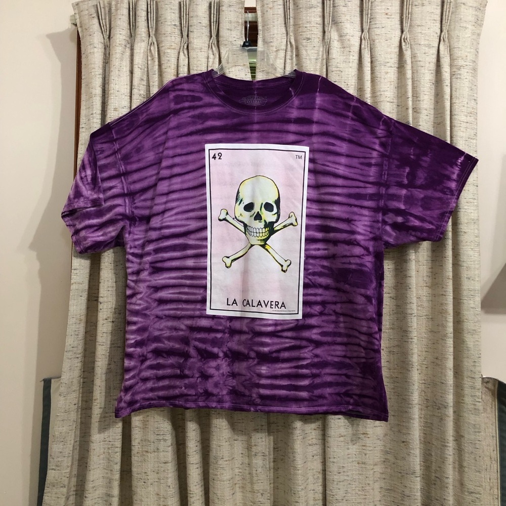 Hot Topic La Calavera Tie Dye Boyfriend Tee